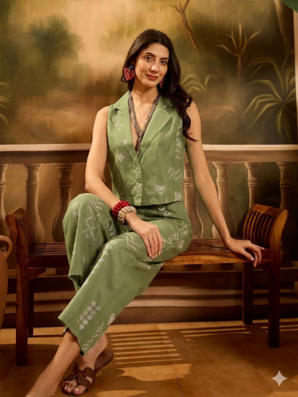 Yeşil Cotton Co-ord set S